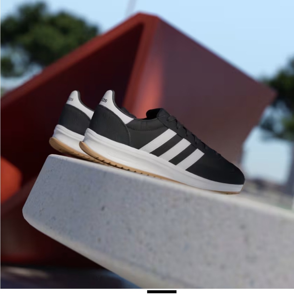 adidas RUN 7OS 2.0 SHOES Core Black / Core White / Core White women size 7 NEW - Picture 2 of 16